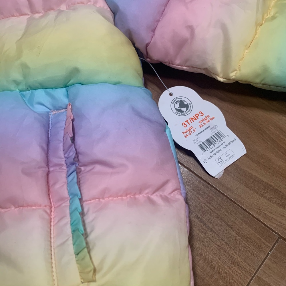 Pastel rainbow faux fur jacket - Picture 2 of 3